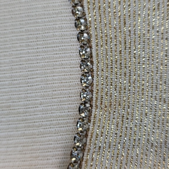 EVER BEAUTY, Gold thread with set reinstones dress. Stretch fabric. Size… - Picture 3 of 8